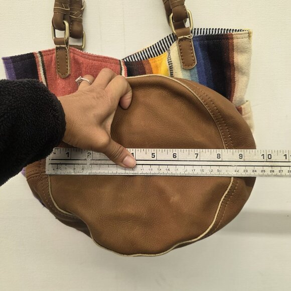 FREDD + BASHA Oversized Multi Convertible Serape Leather Funky Travel Bag BOHO - Picture 9 of 12